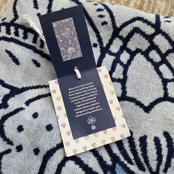 Roller Rabbit x Target Set - Blue Canvas Tote Bag & Floral Vines Beach Towel - Picture 4 of 15